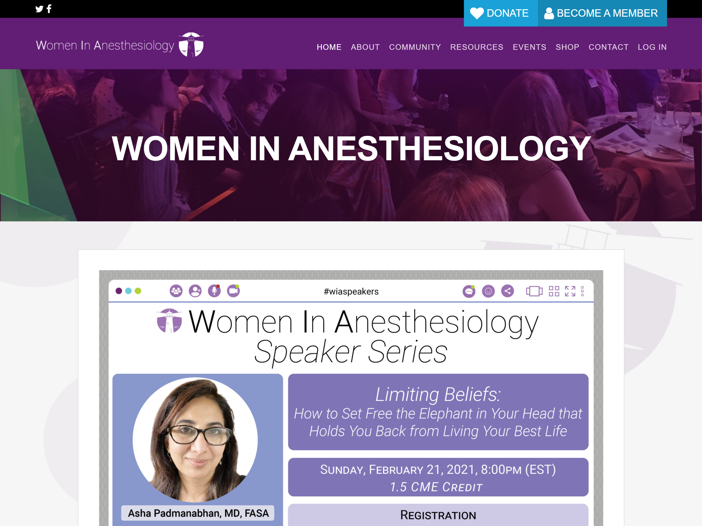 Sitio web de Women In Anesthesiology