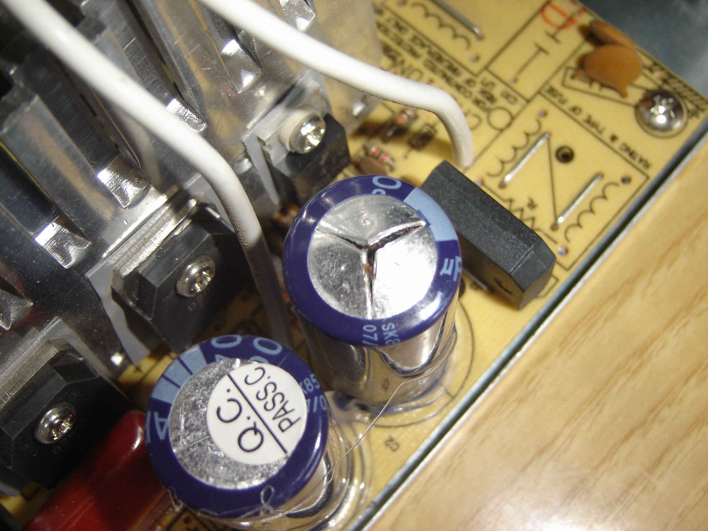 Capacitor is burst opened