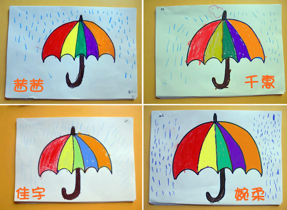 Ejemplos de dibujos de mismo estilo por diferentes niños